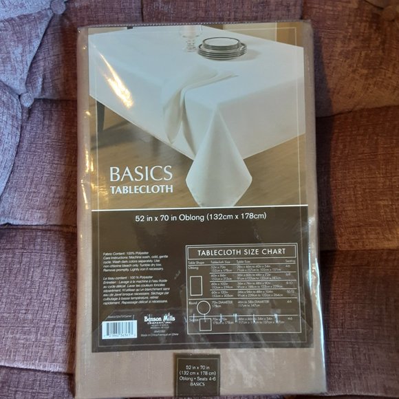 🌞 New! Bed Bath & Beyond Benson Mills Basics Tablecloth Tan / Brown, 52x70" - Picture 3 of 11
